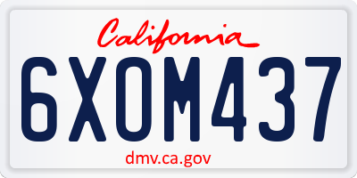 CA license plate 6XOM437