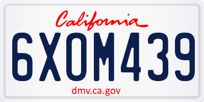 CA license plate 6XOM439