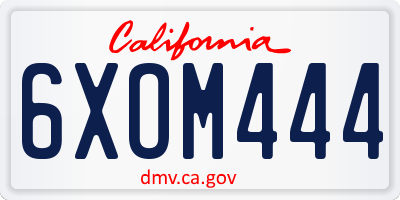 CA license plate 6XOM444