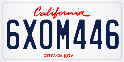 CA license plate 6XOM446