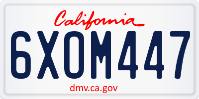 CA license plate 6XOM447