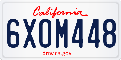 CA license plate 6XOM448