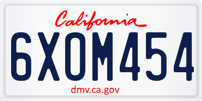 CA license plate 6XOM454