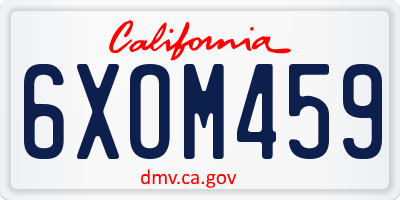 CA license plate 6XOM459
