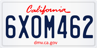CA license plate 6XOM462