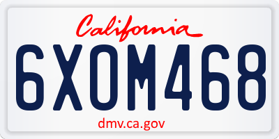CA license plate 6XOM468