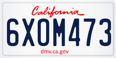 CA license plate 6XOM473