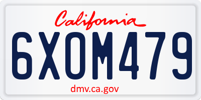 CA license plate 6XOM479