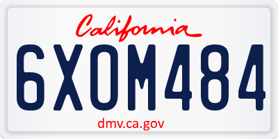 CA license plate 6XOM484