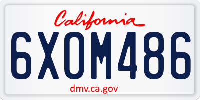 CA license plate 6XOM486