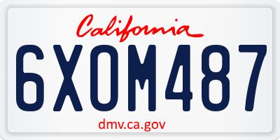 CA license plate 6XOM487