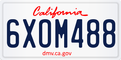CA license plate 6XOM488