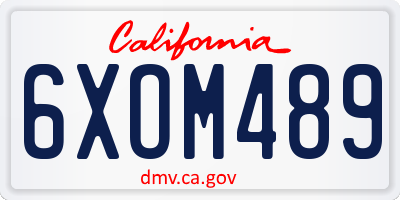 CA license plate 6XOM489