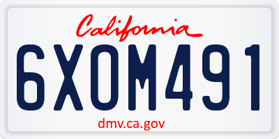 CA license plate 6XOM491