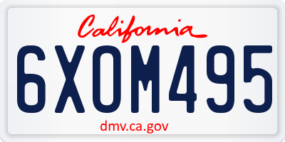 CA license plate 6XOM495