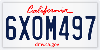 CA license plate 6XOM497
