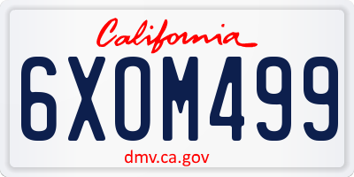 CA license plate 6XOM499