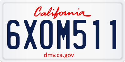 CA license plate 6XOM511