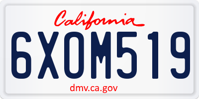 CA license plate 6XOM519