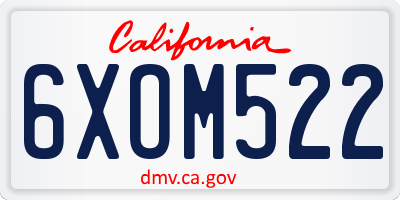 CA license plate 6XOM522
