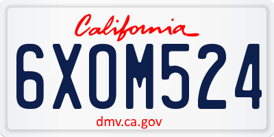 CA license plate 6XOM524