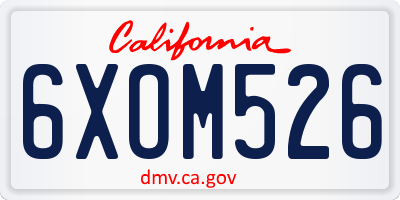 CA license plate 6XOM526