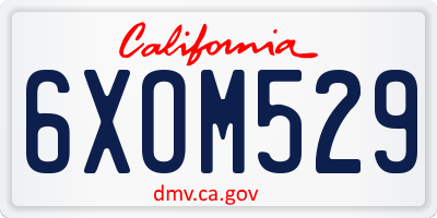 CA license plate 6XOM529