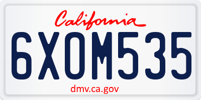CA license plate 6XOM535