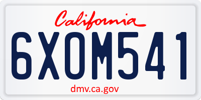 CA license plate 6XOM541