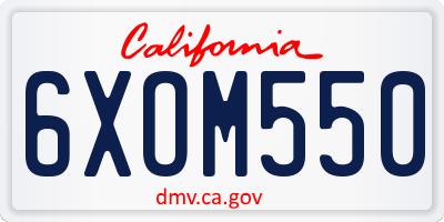 CA license plate 6XOM550