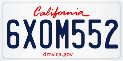 CA license plate 6XOM552