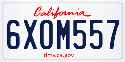 CA license plate 6XOM557