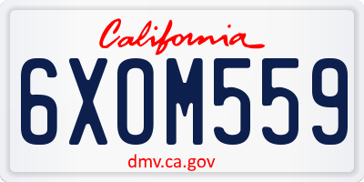 CA license plate 6XOM559