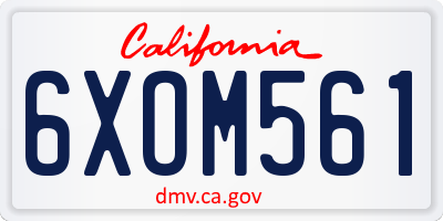 CA license plate 6XOM561