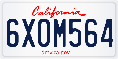 CA license plate 6XOM564
