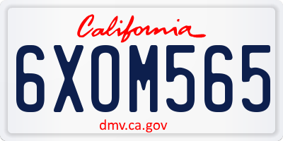 CA license plate 6XOM565