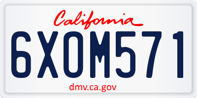 CA license plate 6XOM571