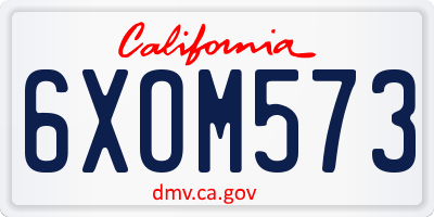 CA license plate 6XOM573