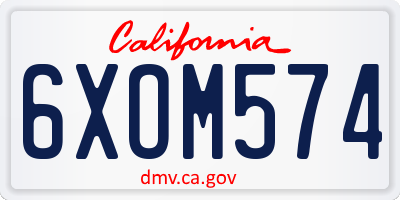 CA license plate 6XOM574