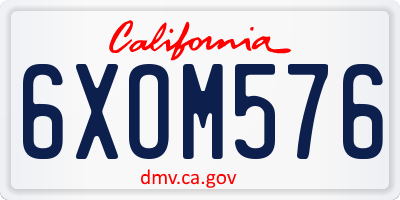 CA license plate 6XOM576