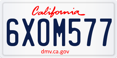 CA license plate 6XOM577