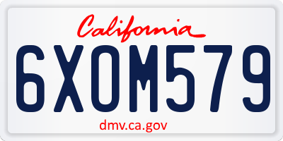CA license plate 6XOM579