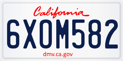 CA license plate 6XOM582