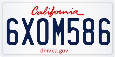 CA license plate 6XOM586