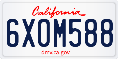 CA license plate 6XOM588