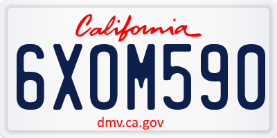 CA license plate 6XOM590