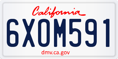 CA license plate 6XOM591