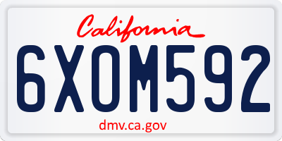 CA license plate 6XOM592