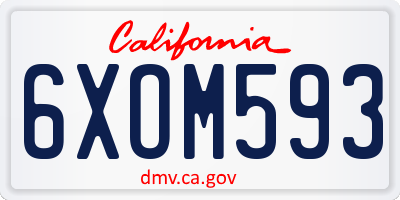 CA license plate 6XOM593