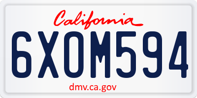 CA license plate 6XOM594